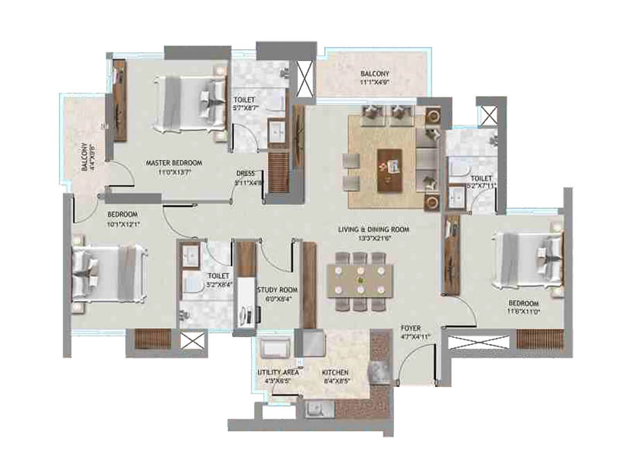 SS Cendana Gurgaon floor plan